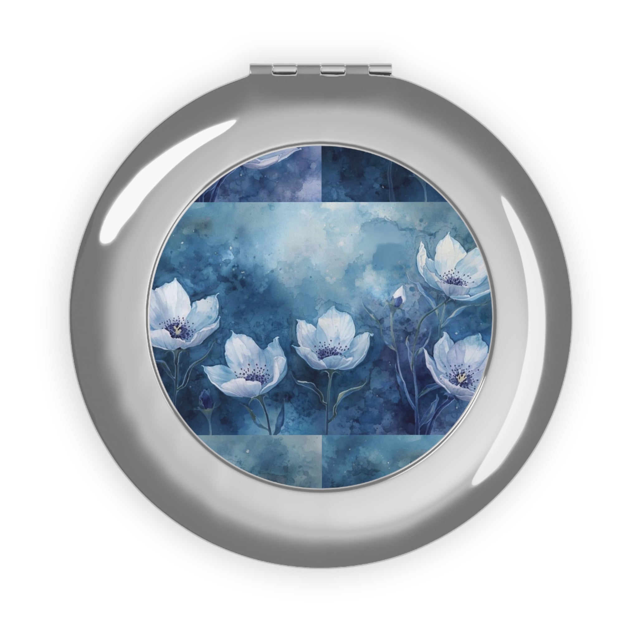 Compact Travel Mirror with Floral Design, Portable Makeup Mirror, Travel Accessory, Gift for Her, Handbag Essential - Rosetta Creative Boutique